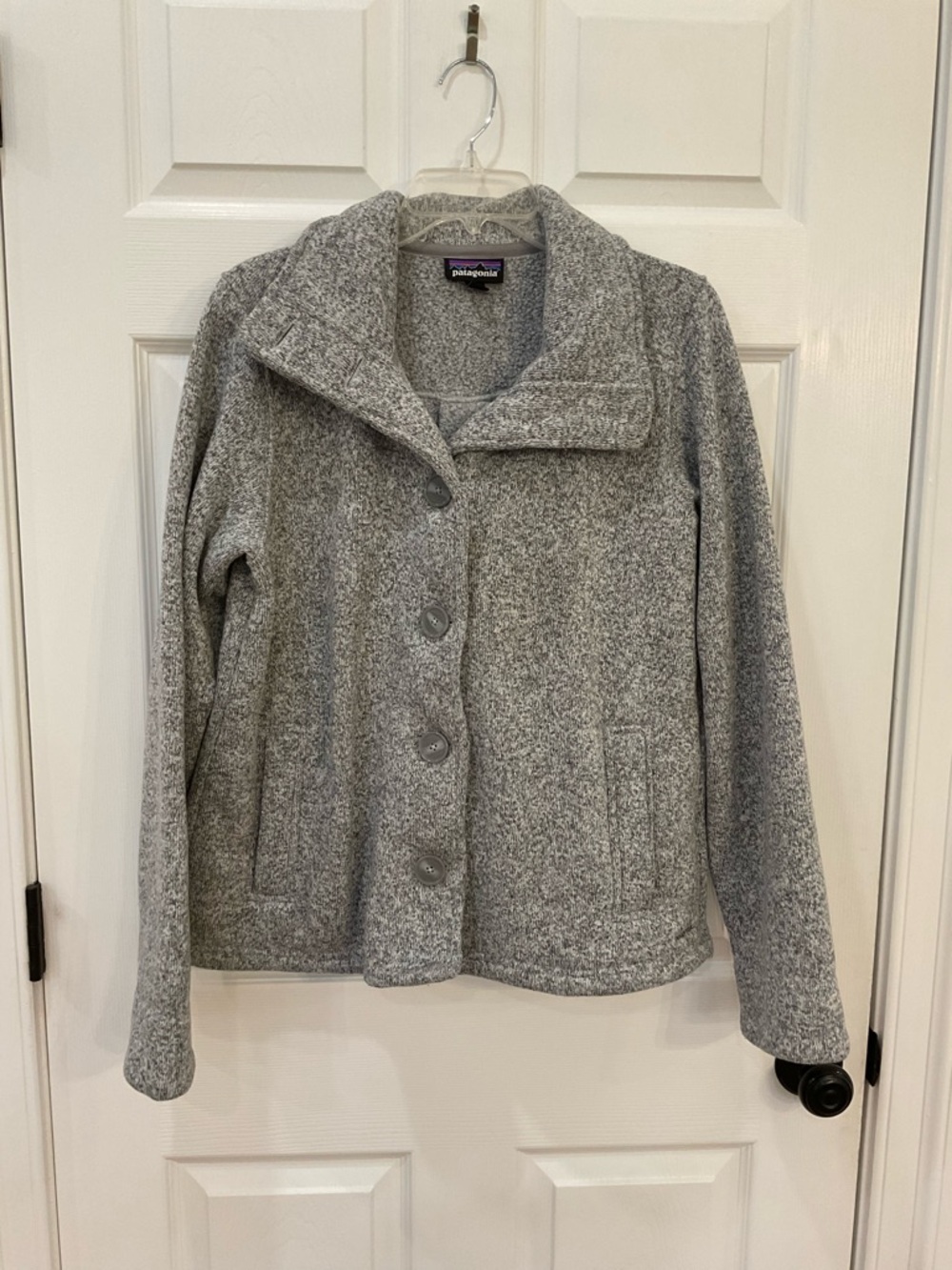 Patagonia Women's Light Heather Gray Button-Front Fleece Blazer